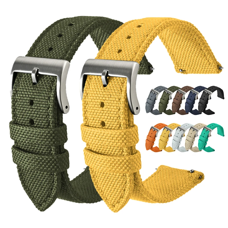 Nylon-Segeltucharmband, 20 mm, 22 mm, zweiseitiges Oxford-Tuch, Schnellverschluss-Uhrenarmband, universell für Herren und Damen, Sport, wasserdichtes Uhrenarmband