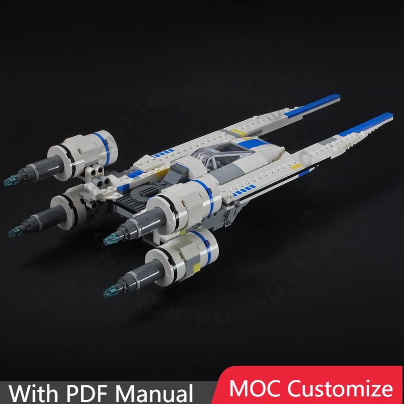 

570 PCS Star Battle U-Wing Style Cosmic Fighter MOC Customize Modular Building Block Technology Simple DIY Toy Christmas Gift