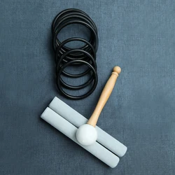 Hye-eun Accessory 1 Pc Suede Mallets or Rubber Mallet Stick for Frosted Quartz Crystal Singing Bowl