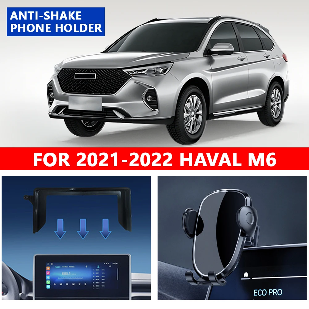 

FOR 2021-2022 HAVAL M6 Car Phone Holder Car Styling Bracket GPS Gravity type Stand Rotatable Suppo Vehicle Specific