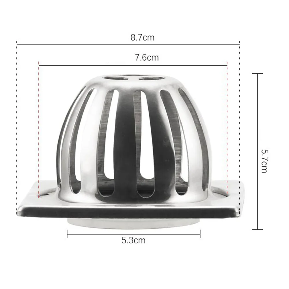 

Balcony Roof Floor Drain Stainless Steel Round Large Displacement Anti-Clog Filter Screen Cover Outdoor Floor Drain Gutter Sewer