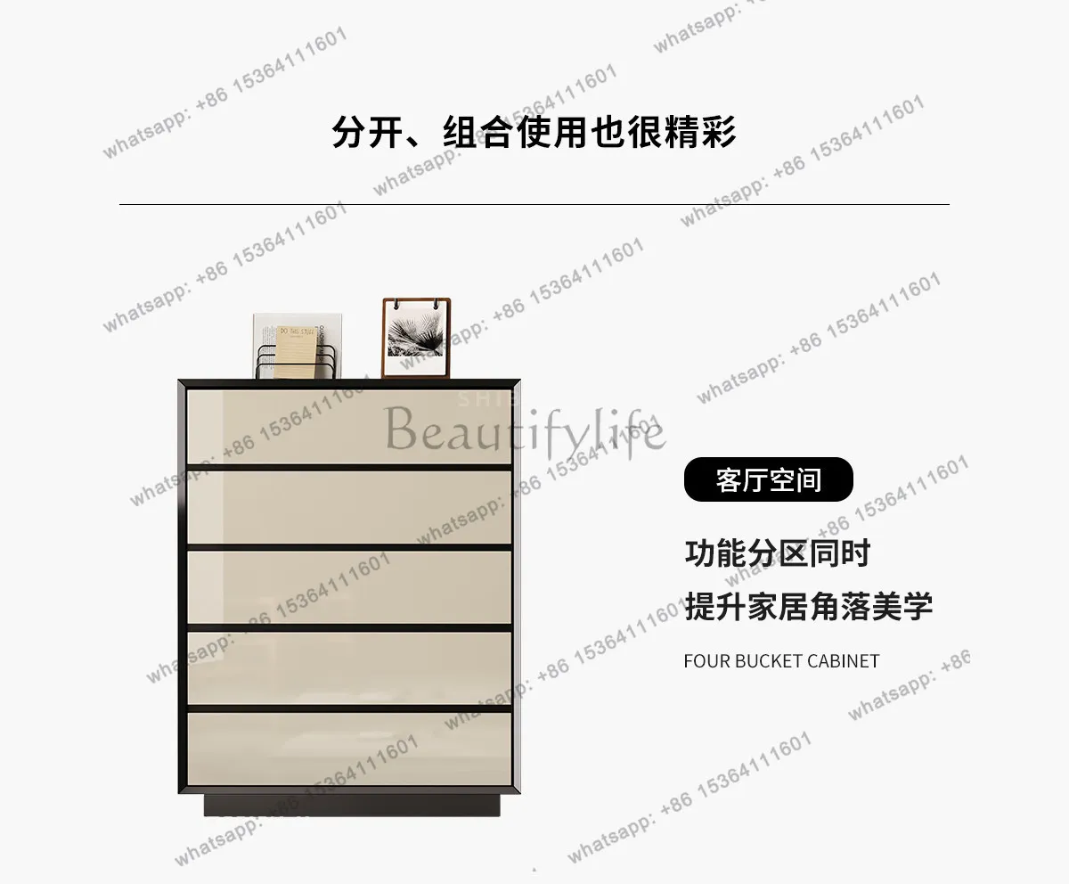 

Italian minimalist chest of drawers, bedside storage, high-end living room locker