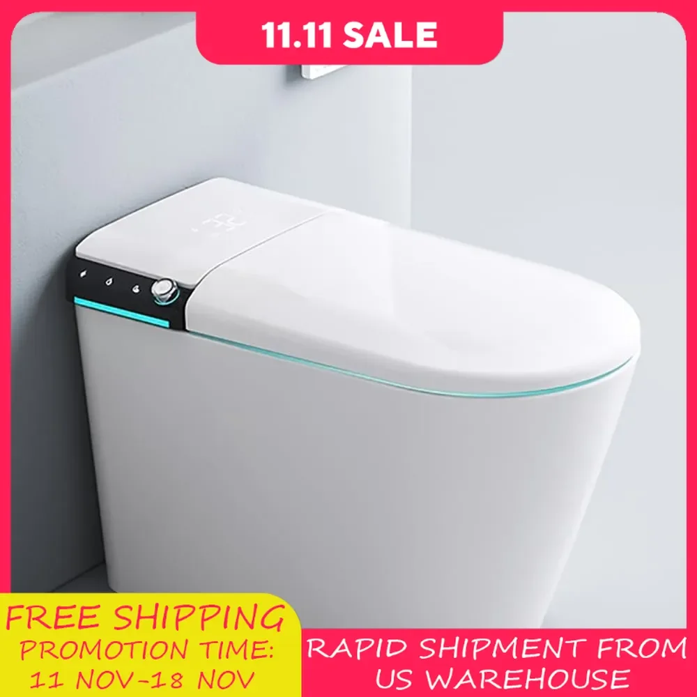 Smart Toilet with Auto Open/Close Lid,Bidet Toilet Pump-assisted, Dual Auto Flush, Blackout Flush Tankless Elongated Toilets