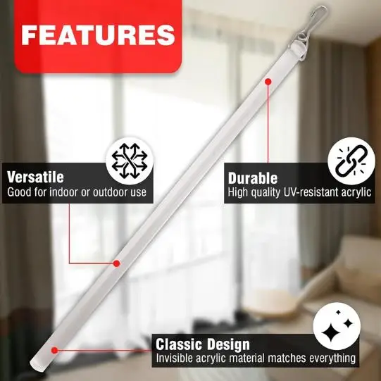 

Replacement Blind Wand Control Acrylic Curtain Pull Rod Modern Drapery Accessory Decorative Curtain Rod Stick For Vertical