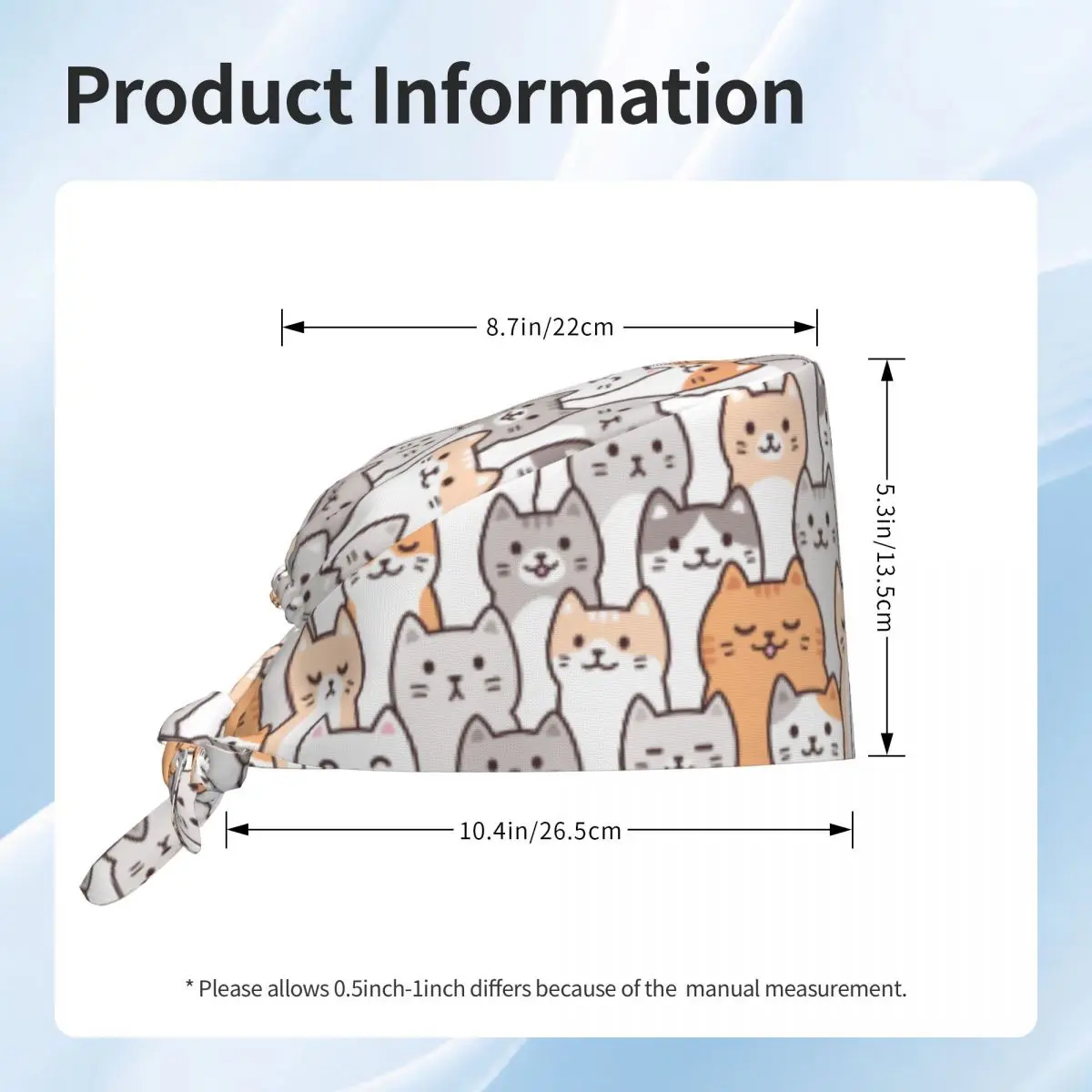 Sombrero de trabajo de moda dibujos animados gatos lindos sombrero de lavado Casual bolsa gorra Articulos