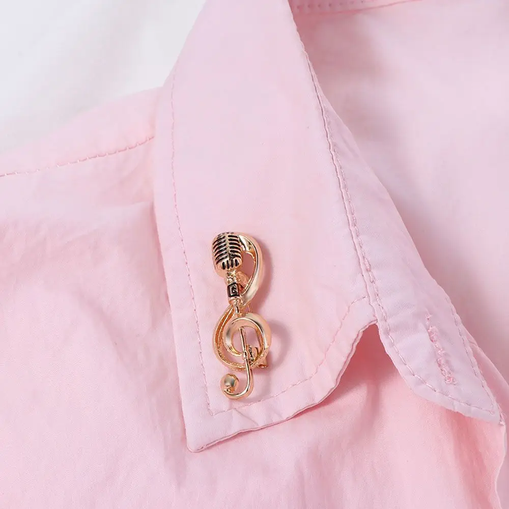 Broche de Revers Mignonne en Émail, Accessoires de Bijoux, ixInterdisant le Chanteur, Note de Musique, Microphone