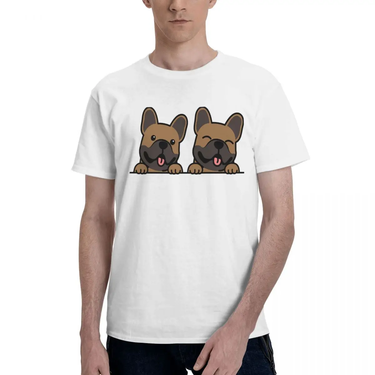 Men Kawaii Cute French Bulldog Puppy T-Shirt Fashion Style French Bulldog Hipster Ofertas O Neck Graphic Tshirt