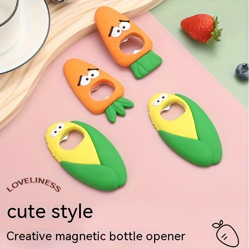 Magnets Bottle Opener Multi-functional 3D Fruit Shape Beer Opener Labor-Saving Beverage Drinking Opener For Restaurant