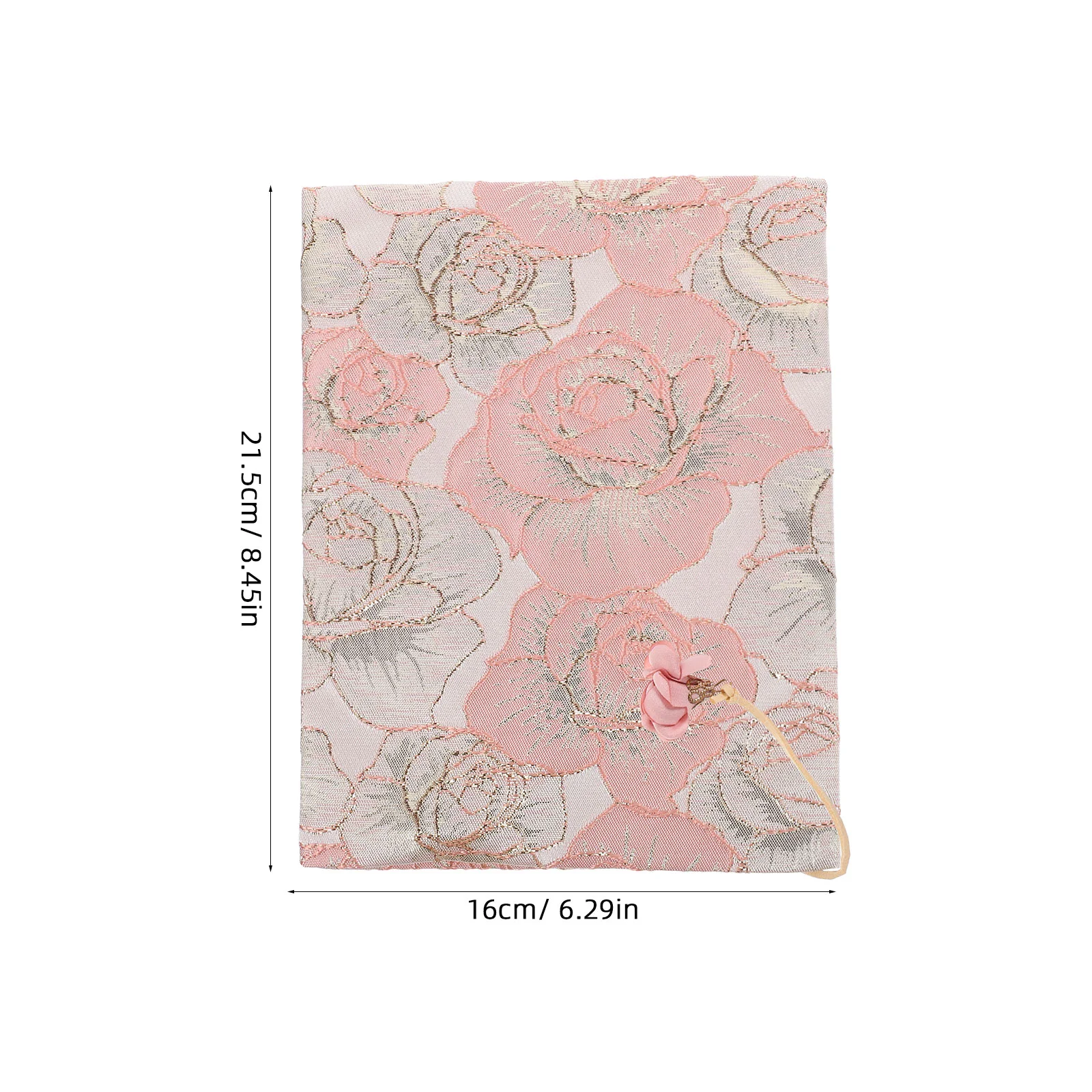 Funda de tela para cuaderno de notas, Protector de manga hecho a mano, decoración elegante, protector creativo para rosa