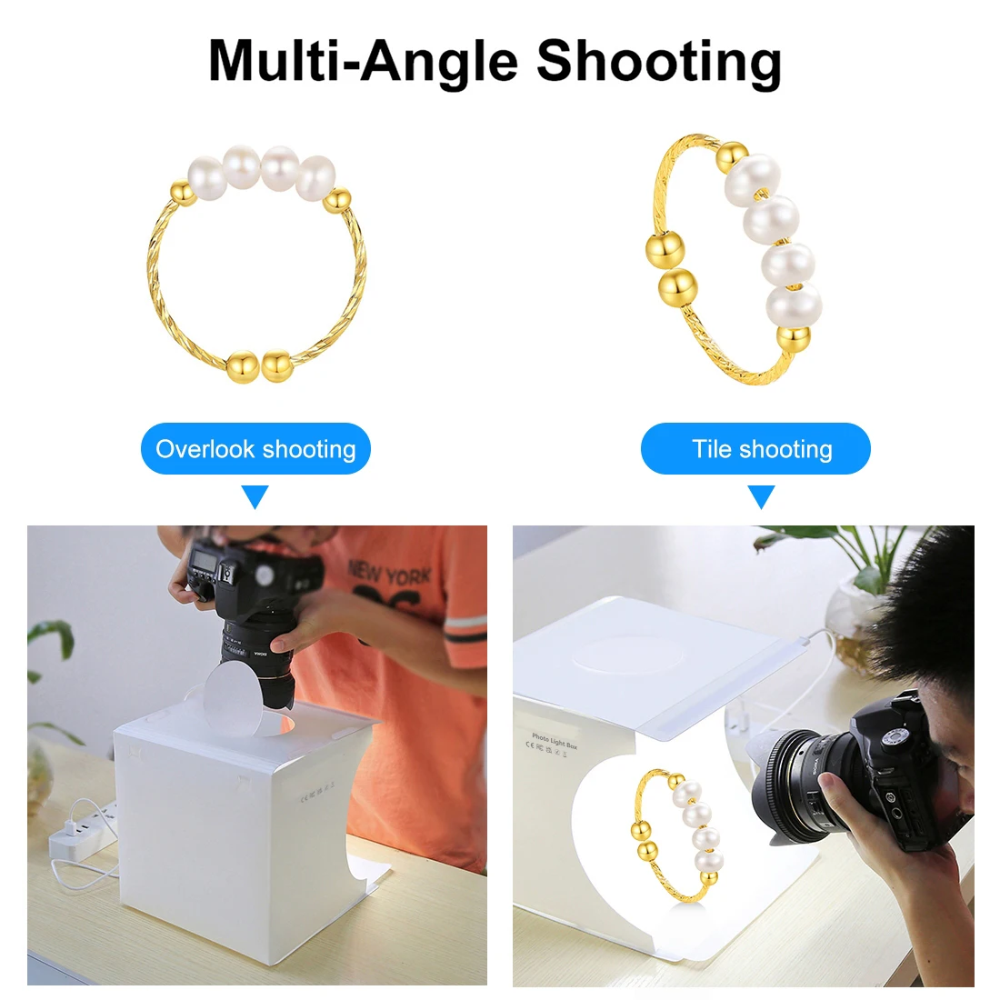 20cm Folding Portable 550LM/ 1100LM LED Light Mini Photo Lighting Studio Shooting Tent Box Kit with 2 Colors Backdrops Lightbox gallery 5