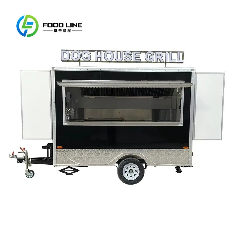 Customized China Mobile Square Shape Fast Food Trailer Food Truck with Outdoor Use and Food Shop