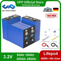 Lifepo4 Battery Cells 3.2V 280Ah 200AH 100AH Grade A DIY 12V 24V 48V iron phosphate Rechargeable Cell For RV Solar Camping
