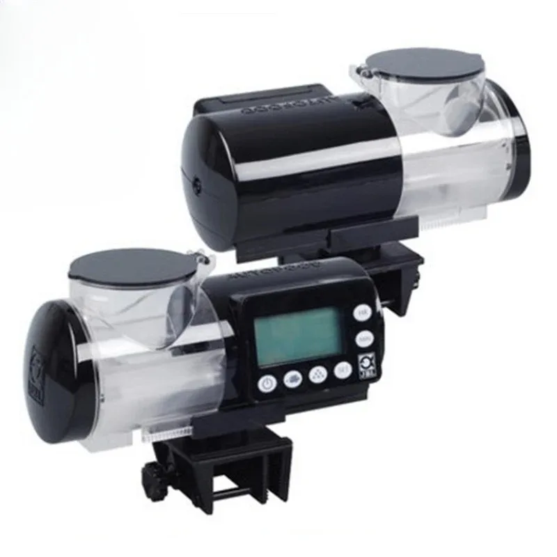 Feeder LCD Display White Black Automatic Feeder Granule Food Machine for Aquarium Fish Tank Pet Feeding Dispenser