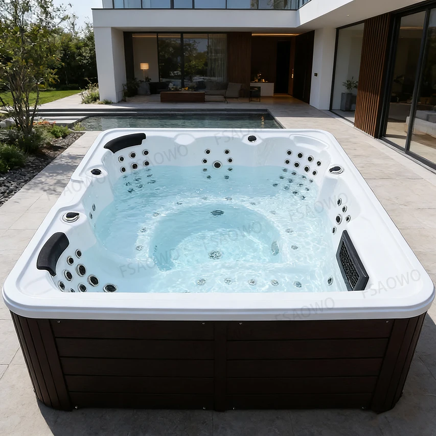 Enerhey Efficient SAP Outdoor Square Hydrotherapy Jets Acrylic Shell High Quality Spa Jakuzi For 6 Person Hot Tubs