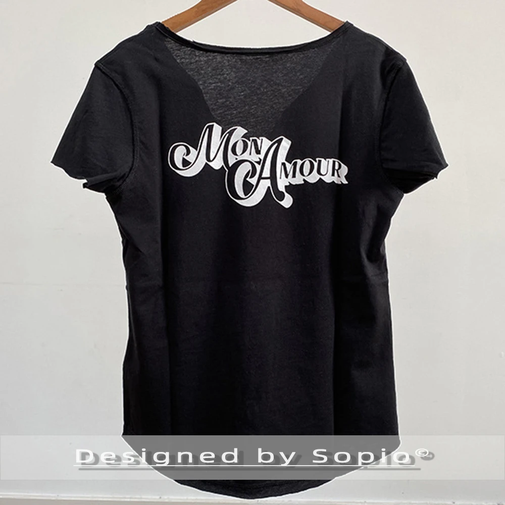 

Letter Printed T-Shirt Women Summer Clothes Short Sleeve V Neck Loose Tees Tops Lady Fashion T-Shirts Streetwear 2026 New