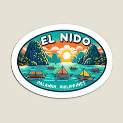 El Nido Palawan Philippines  Magnet Refrigerator  Decor Holder Children Funny Stickers Home Magnetic Toy Colorful Kids Baby Cute