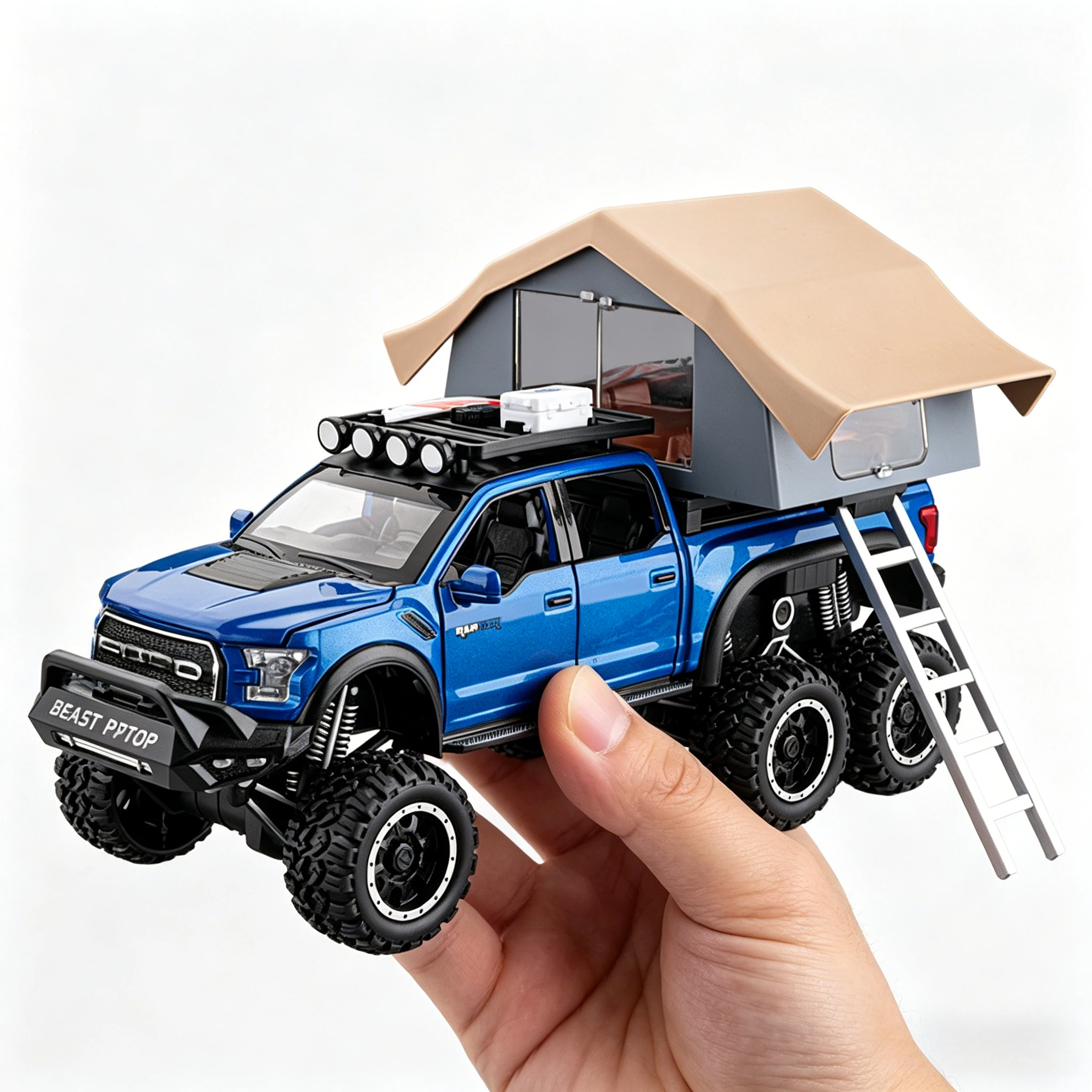 

Масштабная модель автомобиля Ford F-150 Raptor 1:24, металлическая литая миниатюрная внедорожная модель, игрушка со звуком и светом для детей, подарок