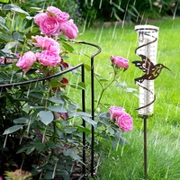 17.72'' Rain Gauge Outdoor Rain Gauges Rainwater Collector with Glass Tube for Home Garden Yard Patio Decoration