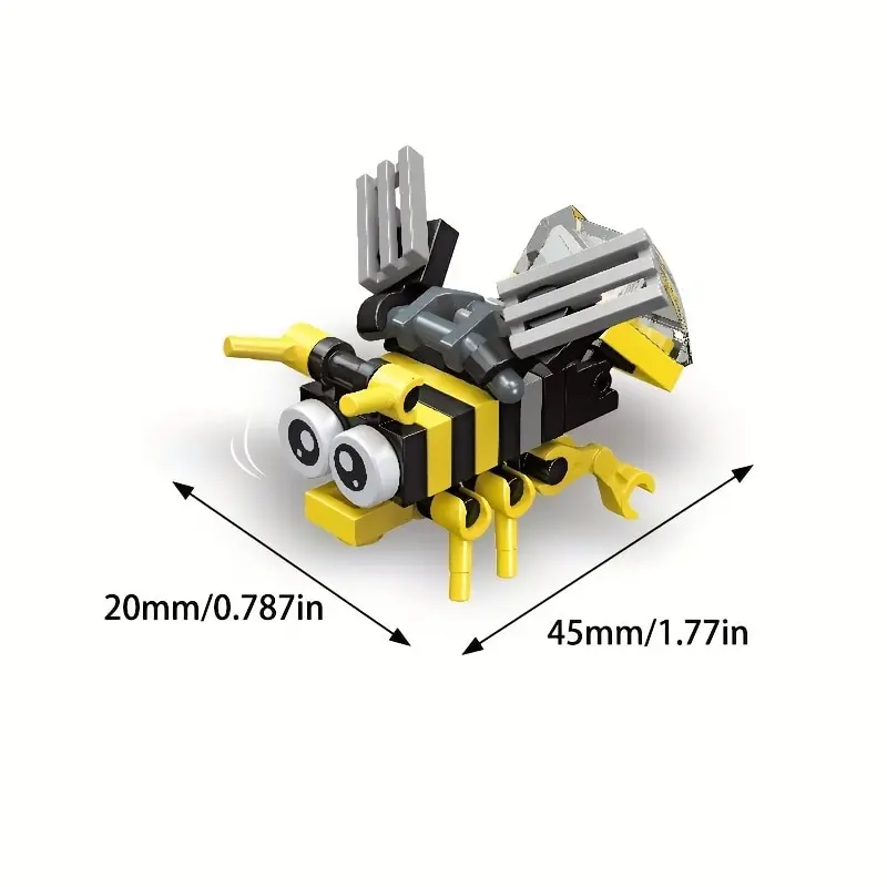 Insect Animal Party Building Blocks Toy Set Bee Snail Dragonfly Mini Insect Series Assemble Model Bricks Toys Gifts For Children