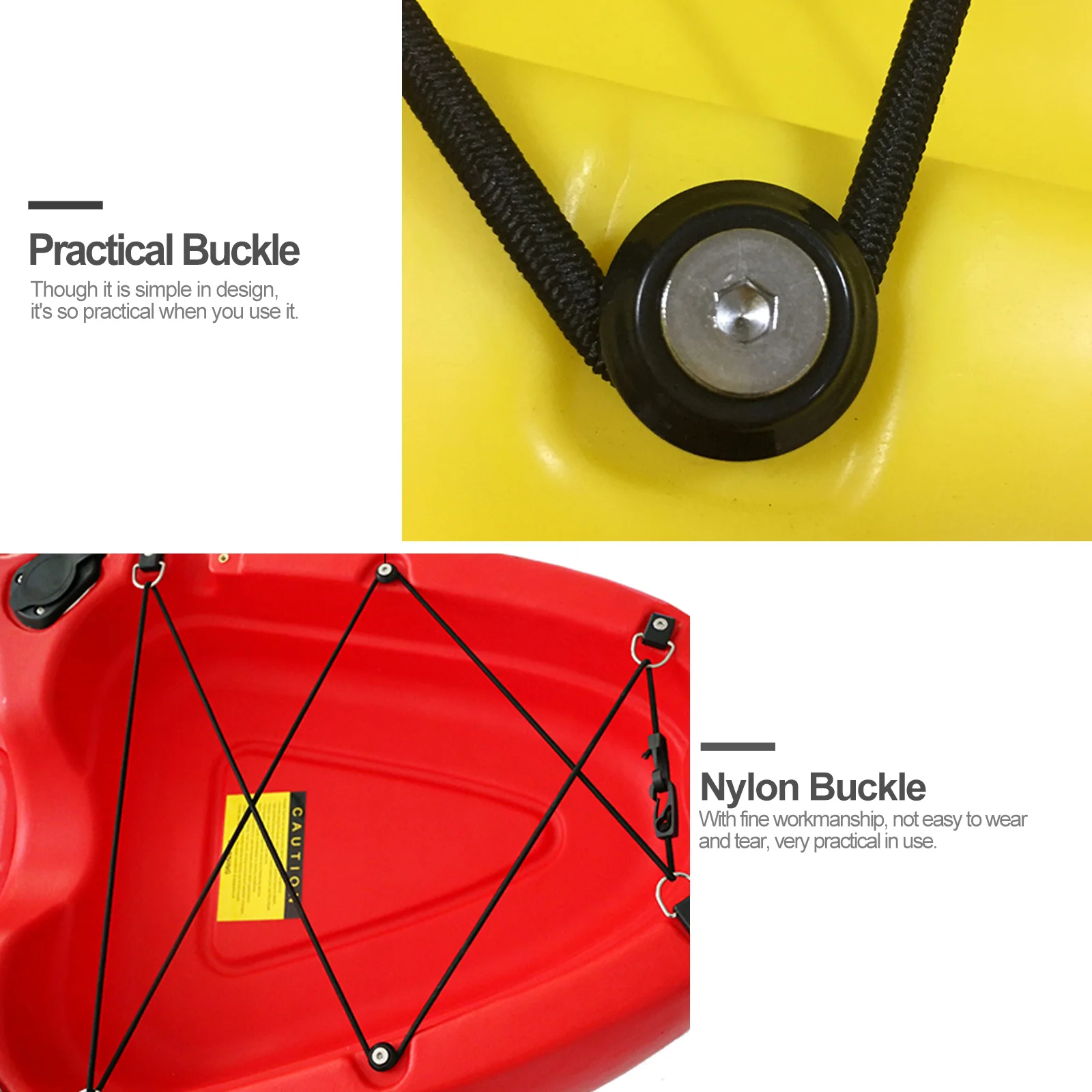 10 juegos de hebilla de cuerda elástica para Kayak asequible, herramienta resistente y confiable, múltiples trabajos, gancho de cable con hebilla para Kayak resistente a la intemperie