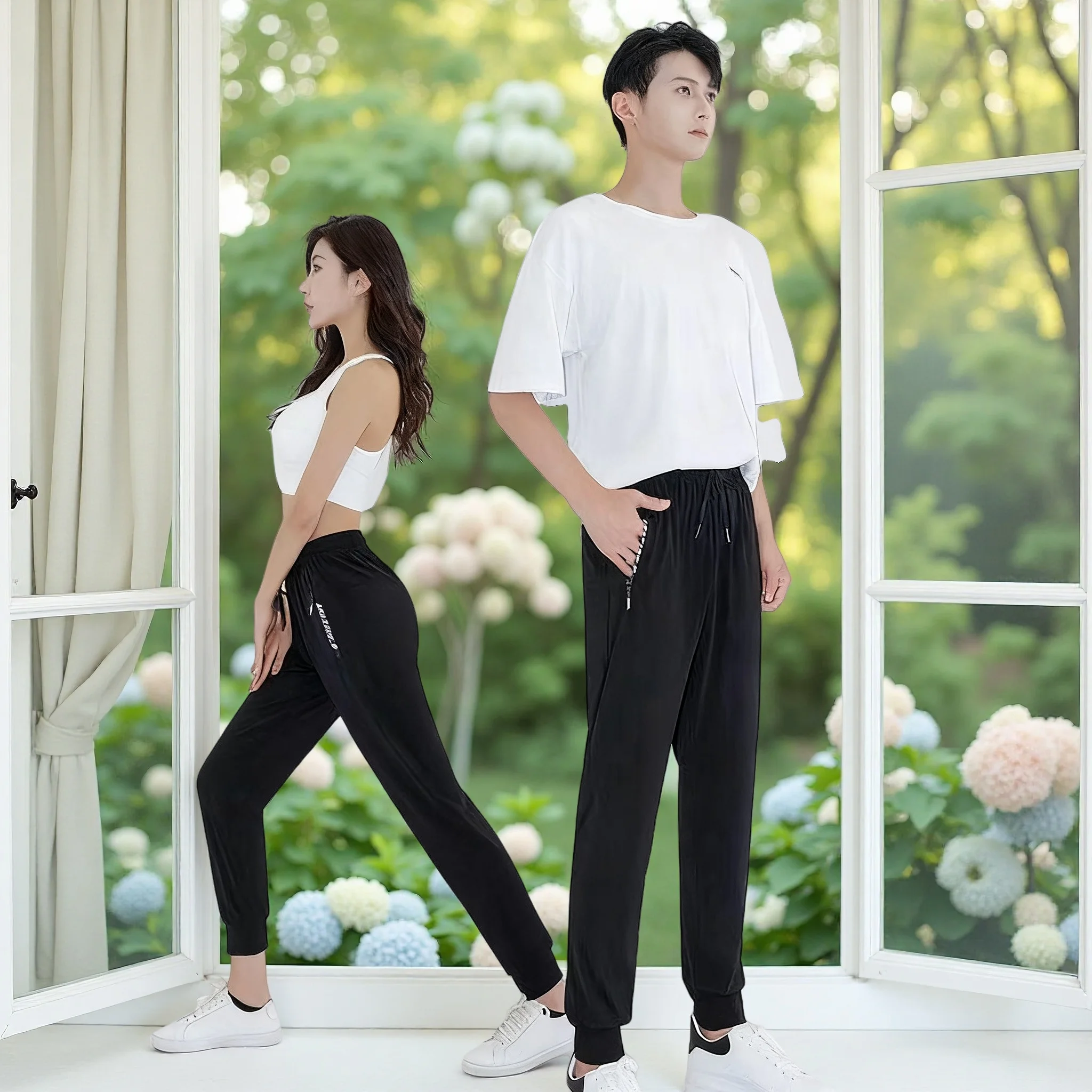

New Ice Silk Men Pants 2025 Summer New Black Gray Thin Business Casual Pants Outdoor Elastic Breathable Straight Leg Sweatpants