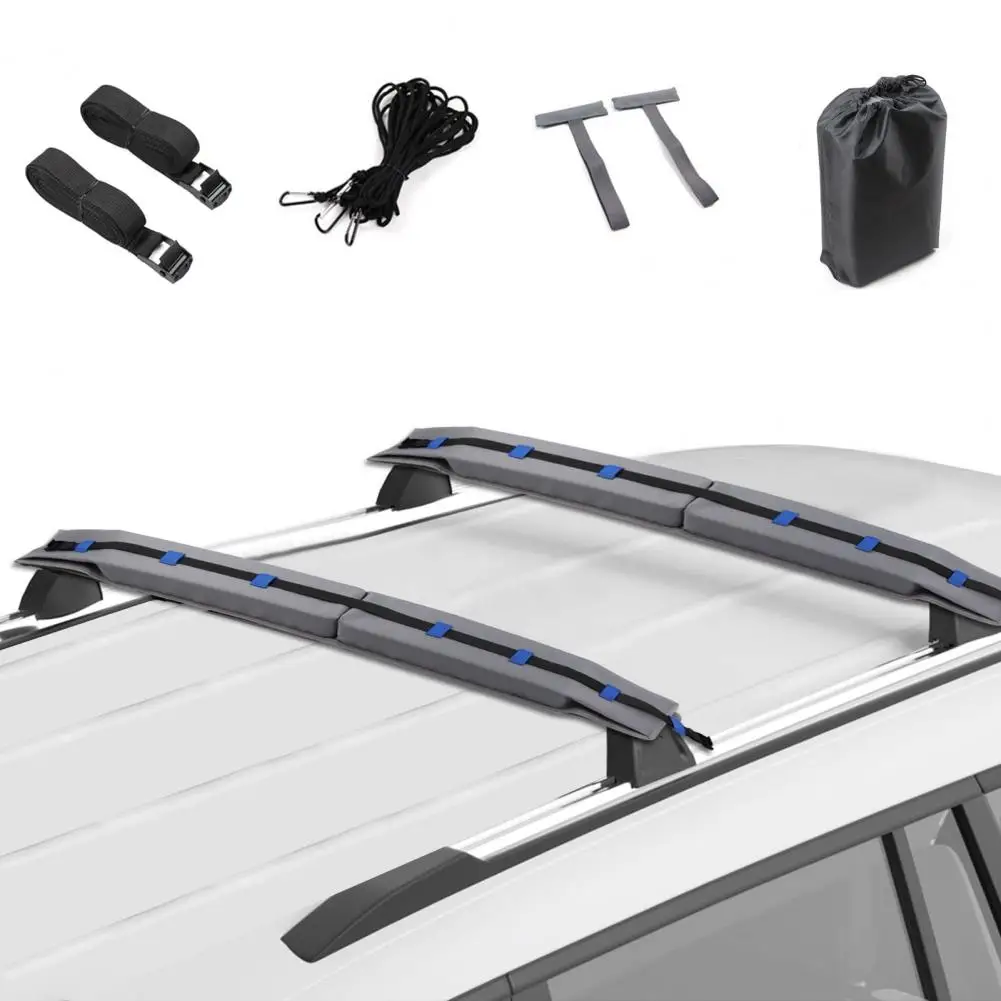 

Easy-Install Universal Car Soft Roof Rack Pads - Complete Luggage Carrier System for Kayaks, Surfboards, Canoes, with Heavy Duty