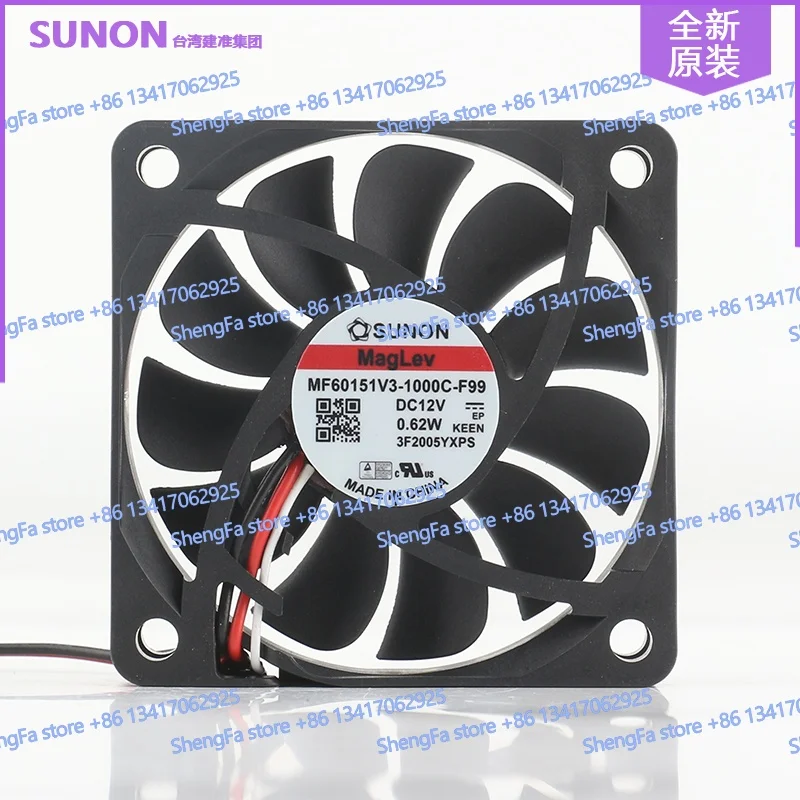 New SUNON 6CM MF60151V3-1000C-F99 5V 24V 48V DC12V 0.62W bearing inverter three wire Cooling Fan