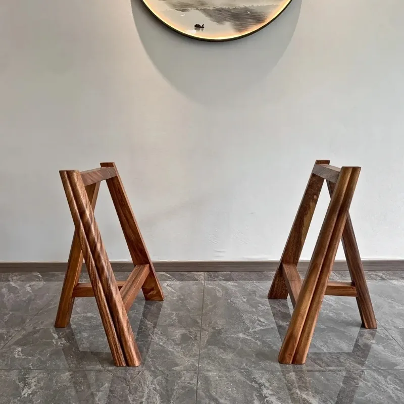 Triangle Stand Natural Wooden Furniture Accessories Walnut Table Legs Solid Wood A-Frame Support Base for Table Sturdy Diagonal
