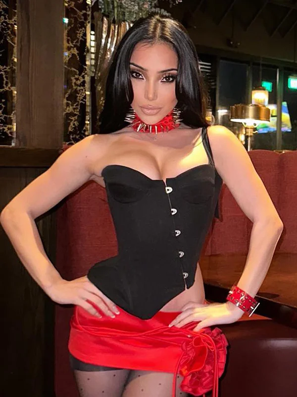 Primavera 2025 mujer Color puro Casual Neline Svel Strap camiseta Top Wrap pecho colgante Bule chaleco Correa Faion