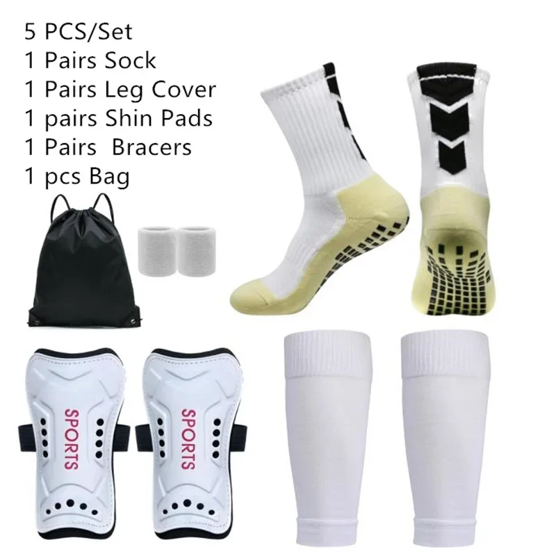 

5Pcs/ Set Leggguard Socks Men Women Anti-slip Football Socks Sports Sock with adhesive points soccer Riding Baseball Sock