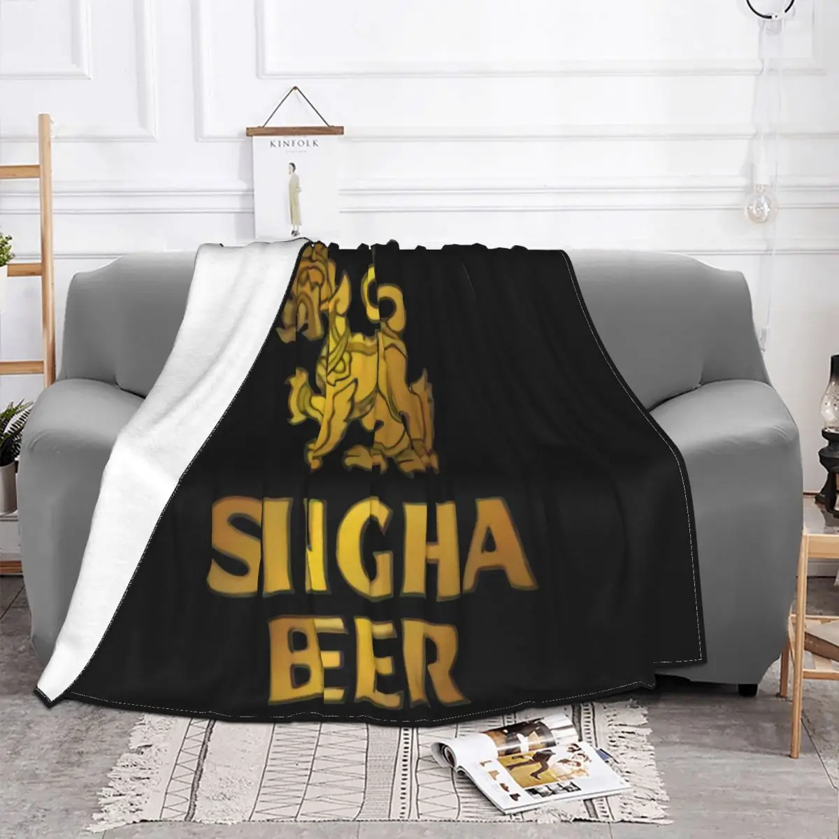 Singha Cerveza Beer Lager Thailand Mens Unisex Women Men Youth Crewneck Fresh Design Swag Throw Blanket