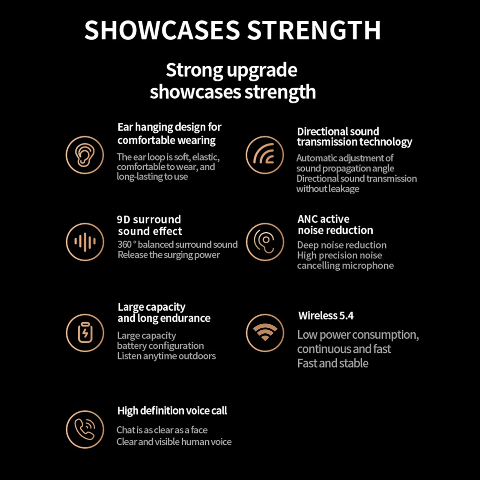 سماعات أذن للترجمة بالذكاء الاصطناعي، سماعات رأس BT5.4 لاسلكية مفتوحة الأذن، سماعات أذن رياضية بخطاف الأذن، اتصال التطبيق ترجمة في الوقت الحقيقي #3