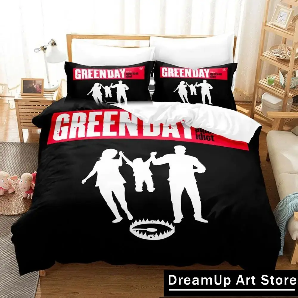 3D Print Green Day AMERICAN IDIOT Bedding Set Boys Girls Twin Queen Full Size Duvet Cover Pillowcase Bed Adult Bedroom