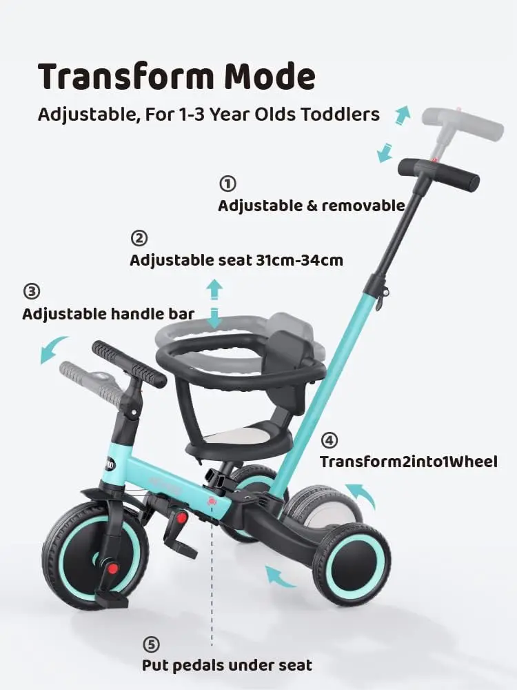 Peuter Driewielers Voor 1-3 Jaar, Peuter Fiets, Baby Balans Fiets, Kerst En Verjaardag Cadeau Voor Jongen En Meisje, Trike Met P