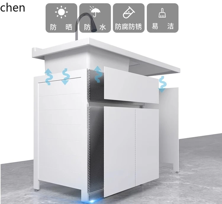 

D18- double washing machine cabinet dryer laundry balcony cabinet combination drum bathroom cabinet integrated laundry basin