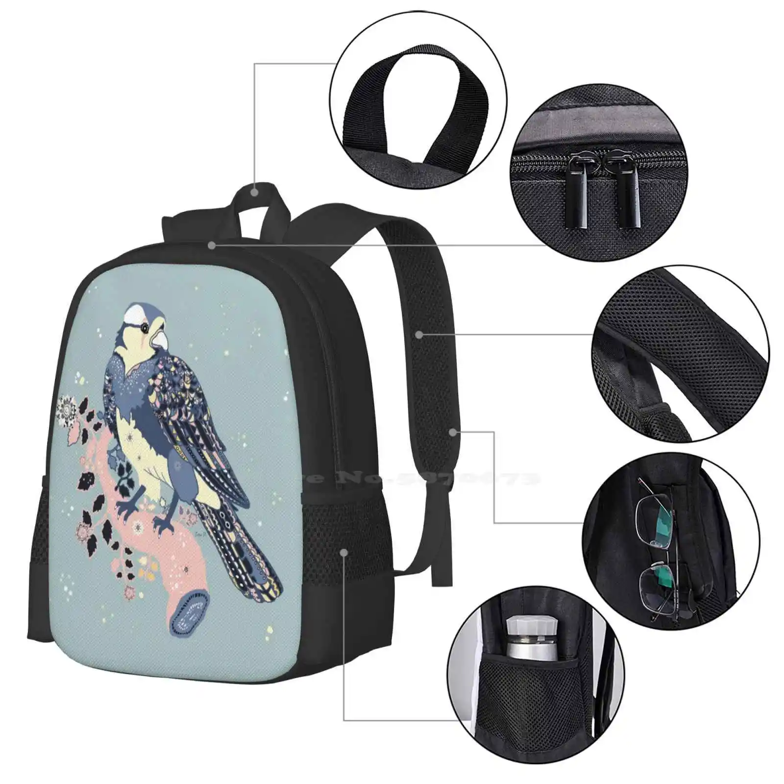 Sweet Robin-mochila moderna con ilustración artística de naturaleza, gran oferta, bolsos de moda, bosque dulce, Flora botánica, flores, árbol