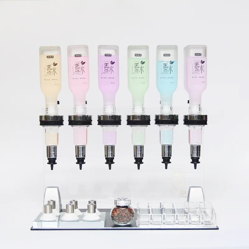 

200ml 300ml 6 head 8 head 12 head Perfume Display wall mounted glass bottle perfume Bar liquid filling pump Dispenser