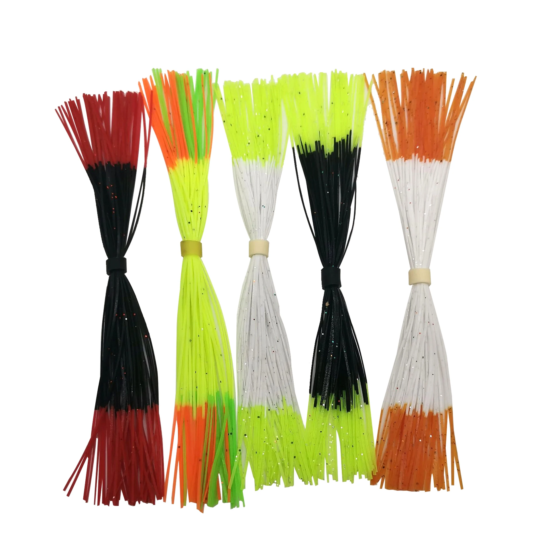 5 bundles/lot 44 strands Silicone skirt Rubber skirt fishing lure fishing accessories Flashabou Holographic Tinsel Crystal Flash