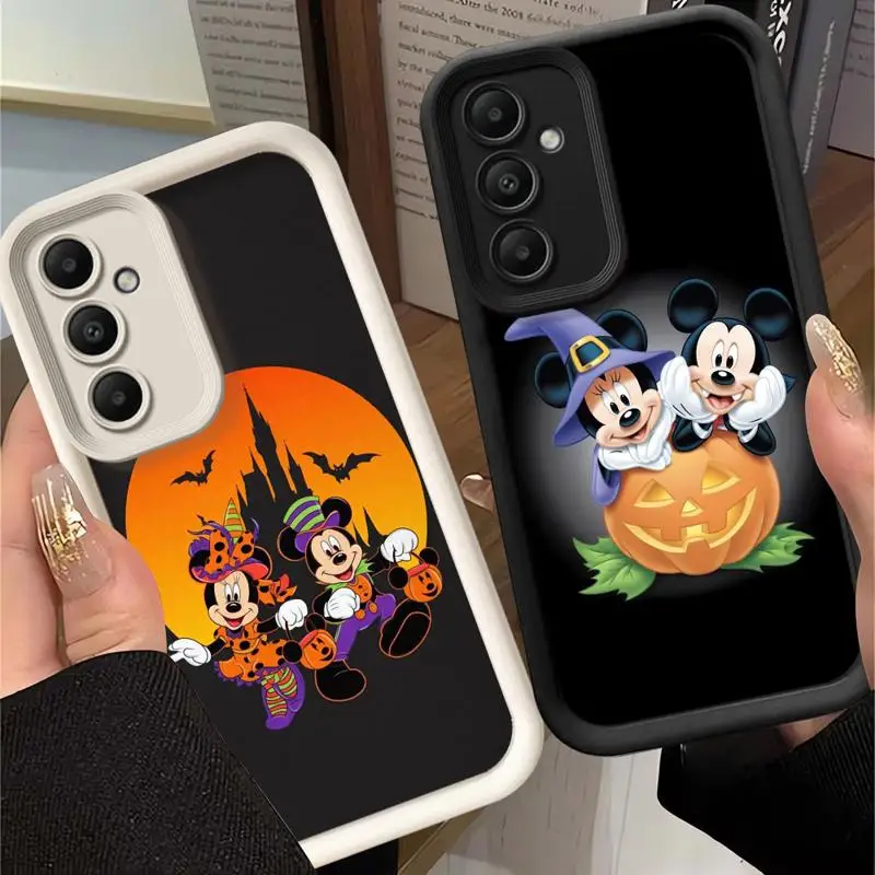 Disney Mickey Minnie Happy Halloween Liquid Phone Case for Samsung Galaxy A55 A54 A53 A52 A35 A15 A51 A14 A12 A34 A32 A71 A22