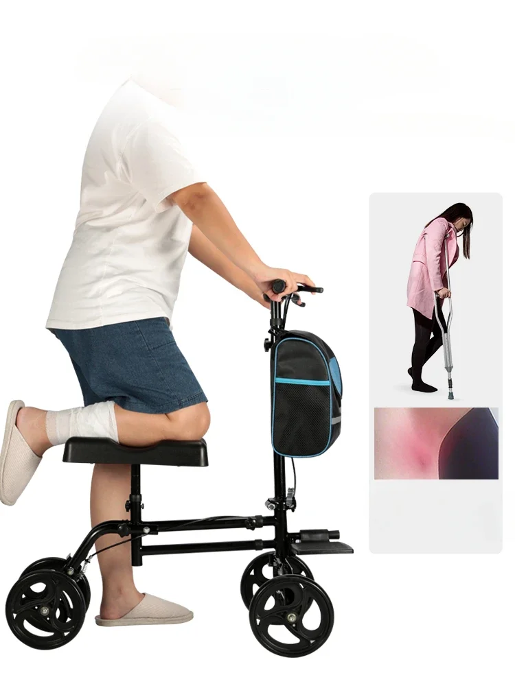 Walking aid for foot fracture One-leg rehabilitation crutch Walking aid trolley for leg injury