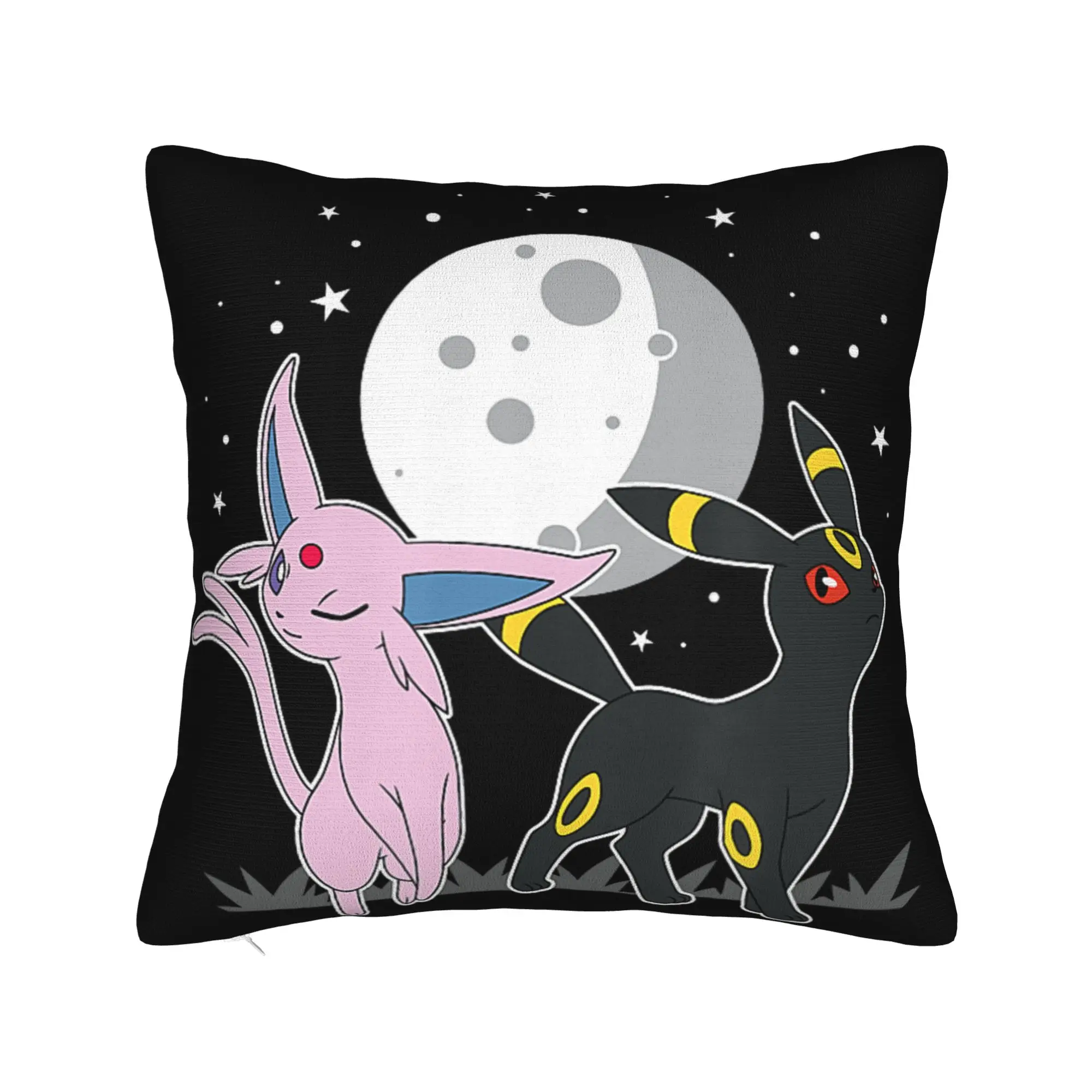 Pokemon Celestial Espeon and Umbreon Pillow Case  Comfy Pillow Cover Novelty Pillowcases For Sofa Home Decoration