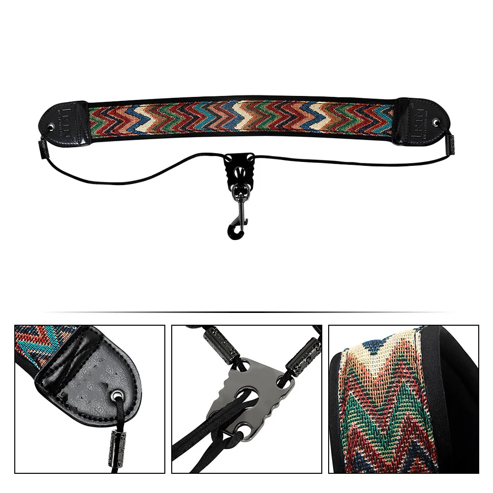 

Saxophone Strap Padded Neck Alto Back Belt Adjustable for Cotton Double Shoulder