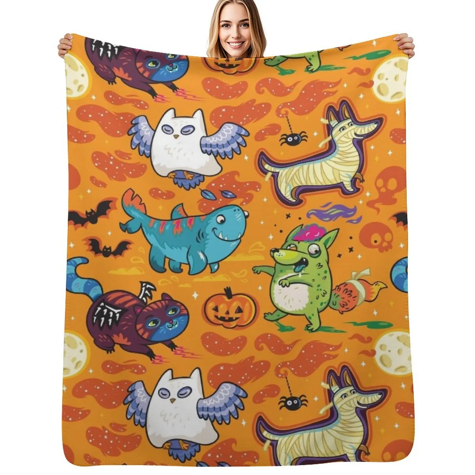 Crazy Halloween Night Throw Blanket Heavy Baby funny gift christmas decoration Luxury Brand Softest Blankets