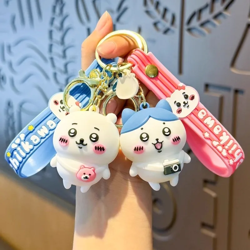 Chiikawa Keychain Cartoon Anime Figures Hachiware Usagi Key Ring Backpack Rucksack Pendant Cuddly Toy Ornaments Gifts Girls Kid