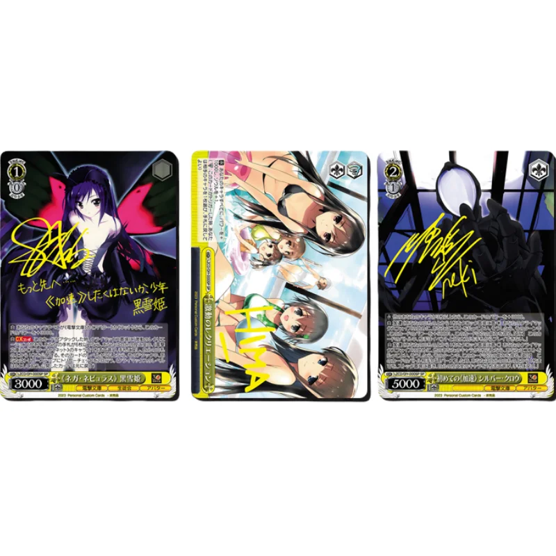 ACG WS Cards Accel World Kuroyuki Hime Chiyuri Golden Sign Self Made Anime Game Characters DIY Toy Collection Color Flash Cards