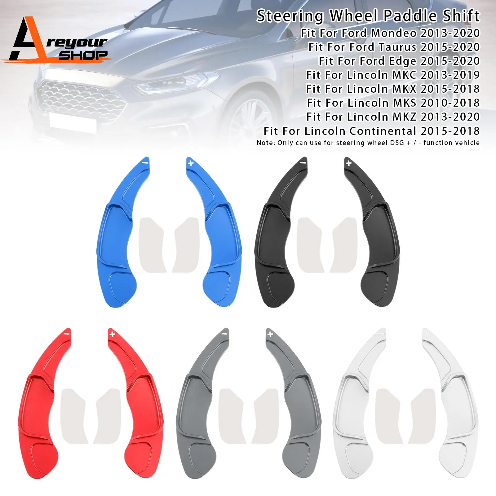 

Steering Wheel Paddle Shifter for Ford Mondeo Edge Taurus 2013-2020 Aluminium