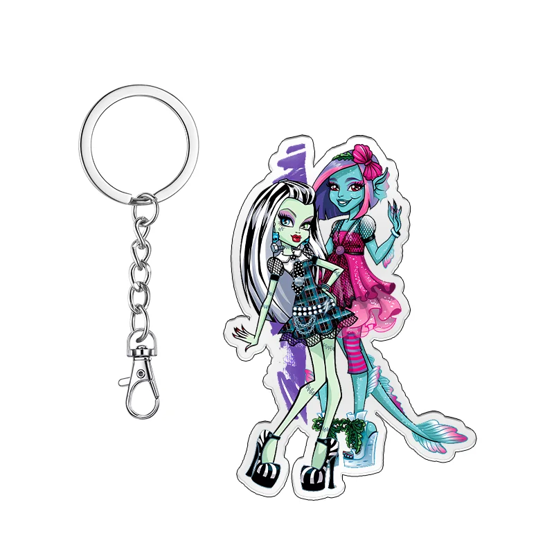 LLavero de Anime Monster High de 6cm, accesorios, bolso colgante, llavero acrílico periférico, colección de seguidores de vacaciones, regalos para amigos