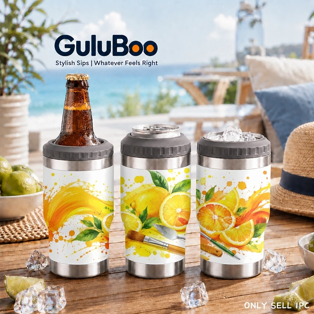 Watercolor painting design Vacuum Flasks 4-in-1 Versatile Cooler: One Cup, Total Freedom from Brews to Beer
