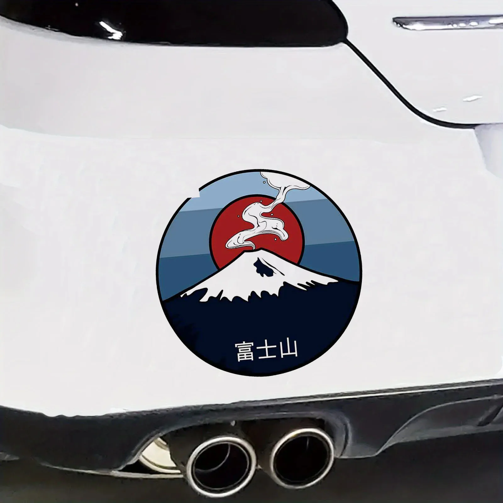 For View Mount Fuji Smoke Cartoon Vinyl Decal for Cars Laptops Motorcycles Block Scratches Waterproof PVC Sticker Wholesale