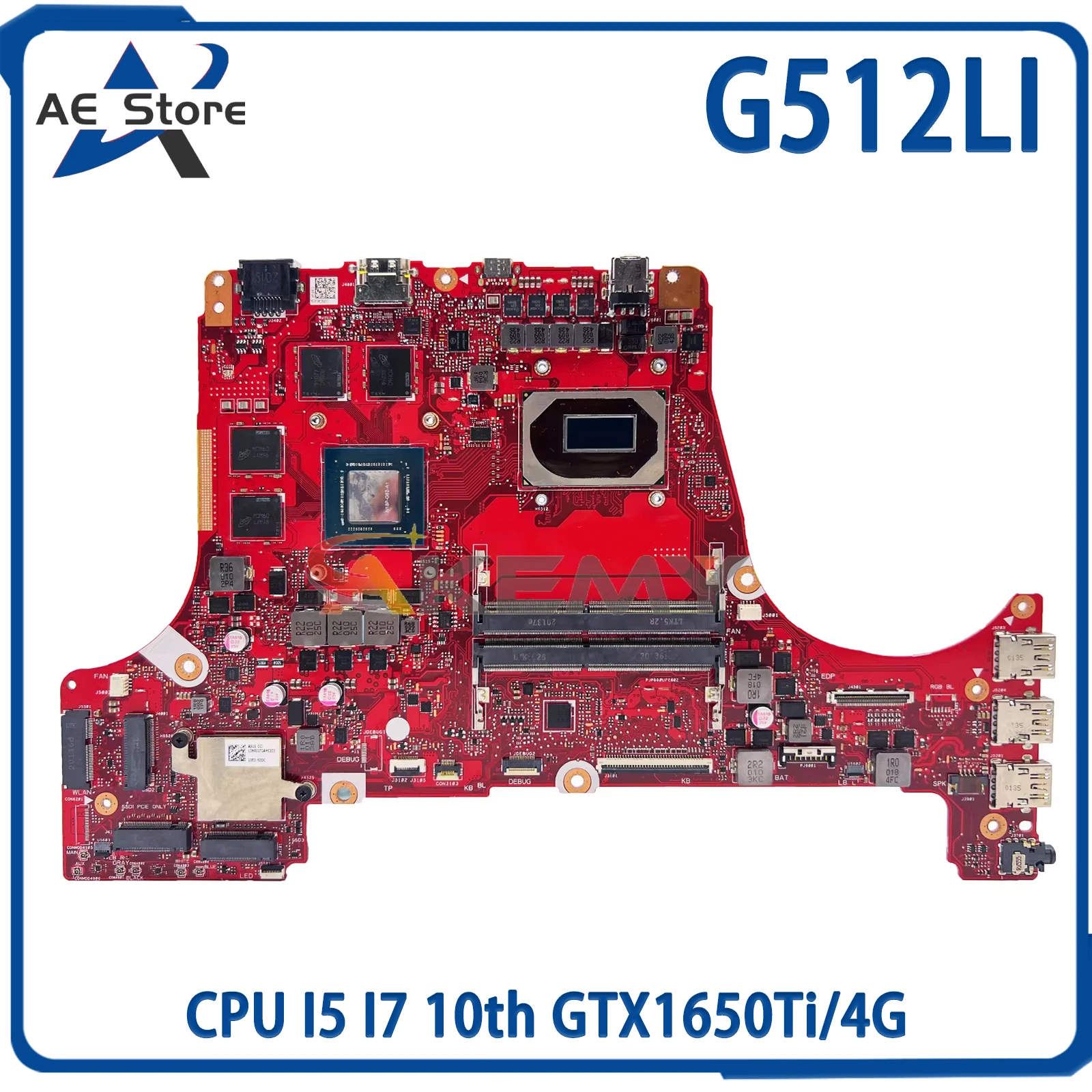 AE G512LI Notebook Mainboard For ASUS ROG Strix G512L G512LH G712LI PX512L Laptop Motherboard CPU I5 I7 10th GTX1650Ti/4G